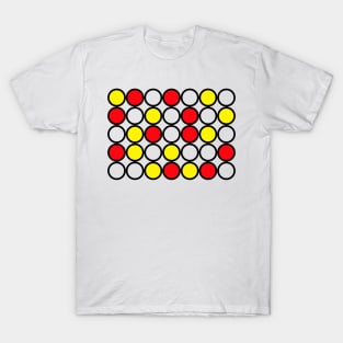 Abstract circle pattern grid with red and yellow colours - illustration T-Shirt